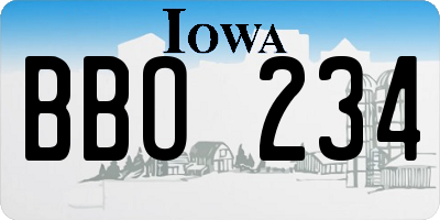 IA license plate BBO234