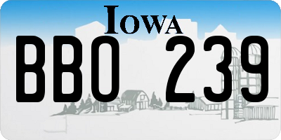 IA license plate BBO239