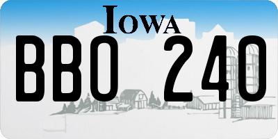 IA license plate BBO240