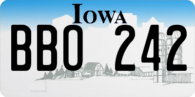 IA license plate BBO242