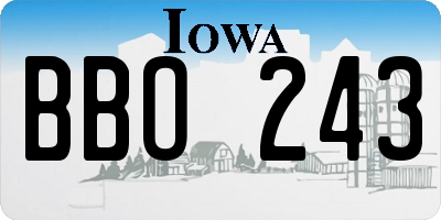 IA license plate BBO243