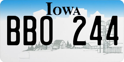 IA license plate BBO244