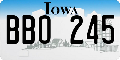 IA license plate BBO245