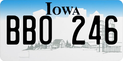 IA license plate BBO246