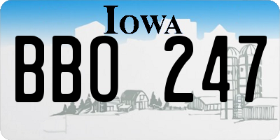 IA license plate BBO247