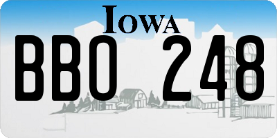 IA license plate BBO248