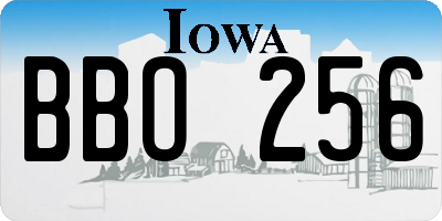 IA license plate BBO256
