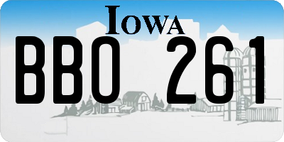 IA license plate BBO261