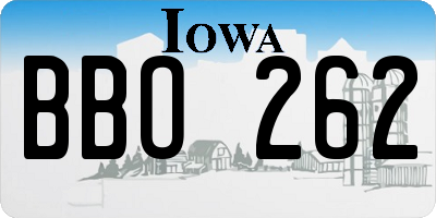 IA license plate BBO262