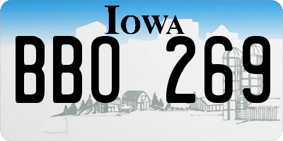 IA license plate BBO269