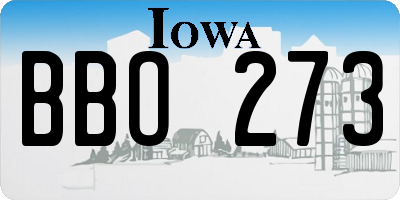 IA license plate BBO273