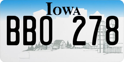 IA license plate BBO278