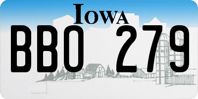 IA license plate BBO279