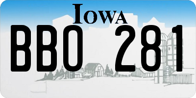 IA license plate BBO281