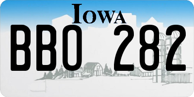 IA license plate BBO282