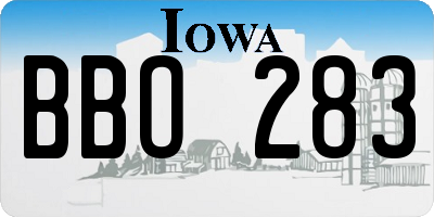 IA license plate BBO283