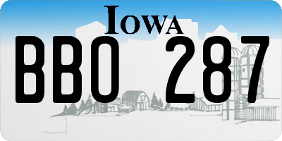 IA license plate BBO287