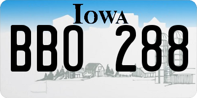 IA license plate BBO288