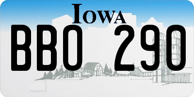 IA license plate BBO290
