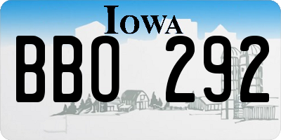 IA license plate BBO292