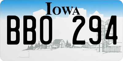 IA license plate BBO294
