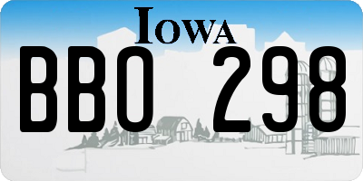 IA license plate BBO298