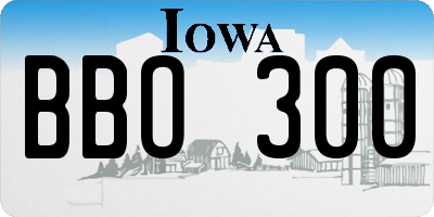 IA license plate BBO300