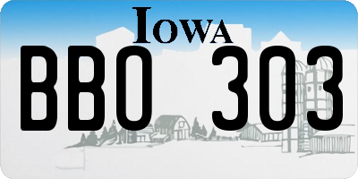 IA license plate BBO303