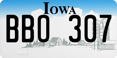 IA license plate BBO307