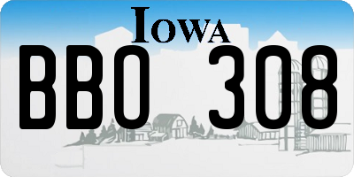 IA license plate BBO308