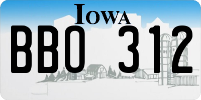 IA license plate BBO312