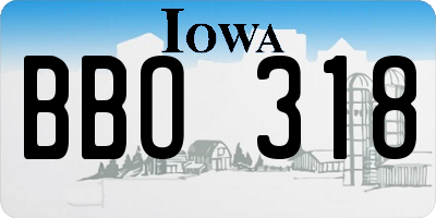 IA license plate BBO318