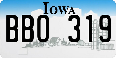 IA license plate BBO319