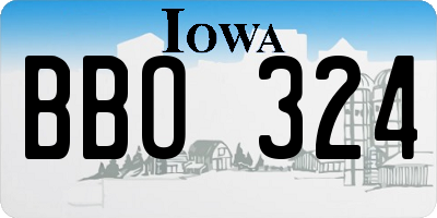 IA license plate BBO324