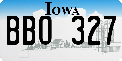 IA license plate BBO327