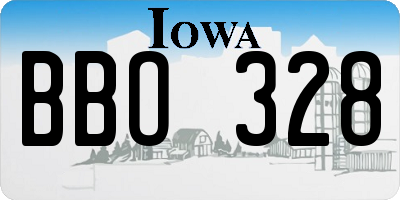 IA license plate BBO328