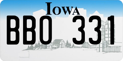 IA license plate BBO331