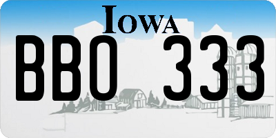 IA license plate BBO333
