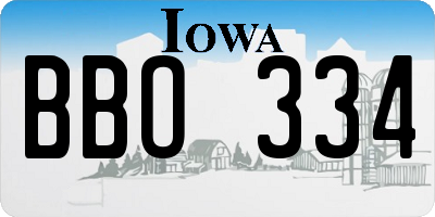 IA license plate BBO334