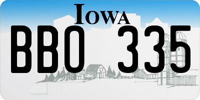 IA license plate BBO335