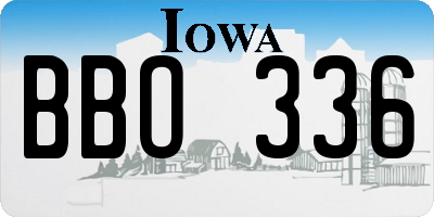 IA license plate BBO336