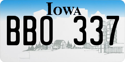 IA license plate BBO337