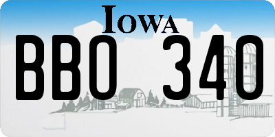 IA license plate BBO340