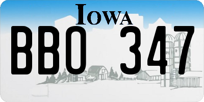 IA license plate BBO347