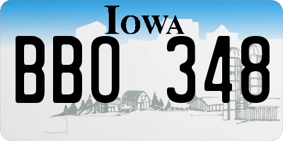 IA license plate BBO348