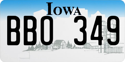 IA license plate BBO349