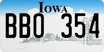 IA license plate BBO354
