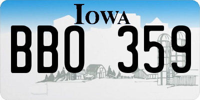 IA license plate BBO359