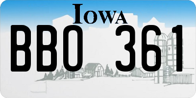 IA license plate BBO361