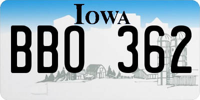 IA license plate BBO362